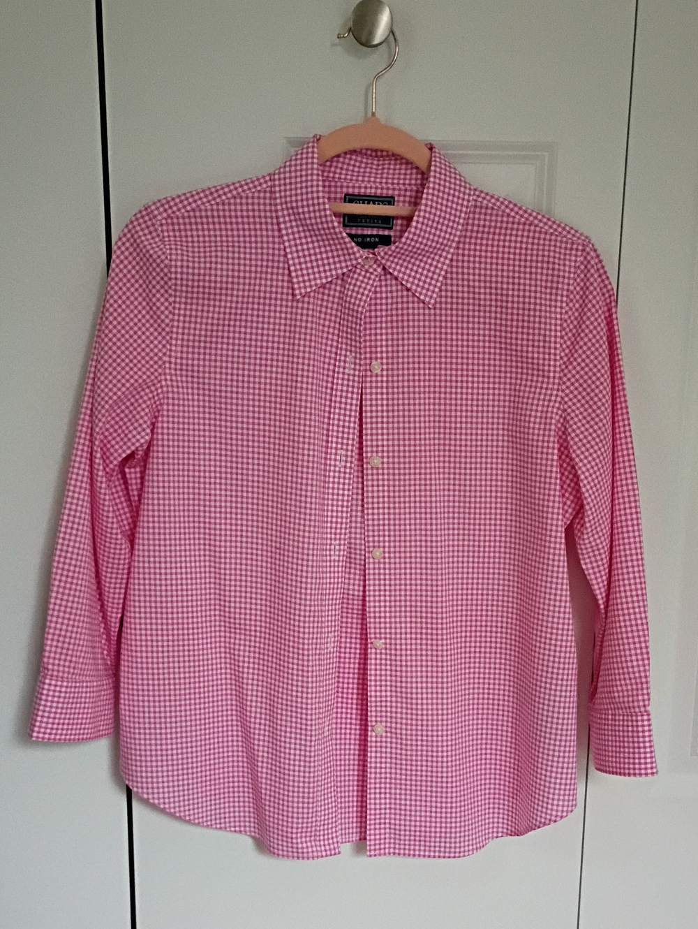 Chaps Classic Petite Women Pink Gingham